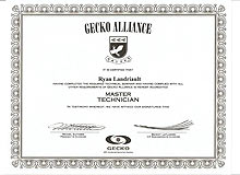 Our Hot Tub, Spa and Pool Servicing Certifications | Our Master Technician Certification from Gecko Alliance